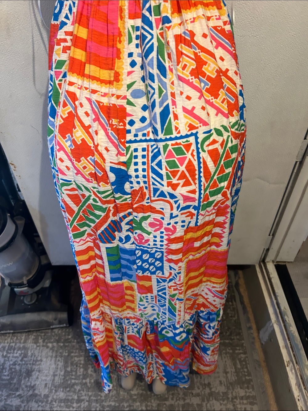 Skies Are Blue Multicolor Geometric Patchwork Maxi Dress - Picture 10 of 12